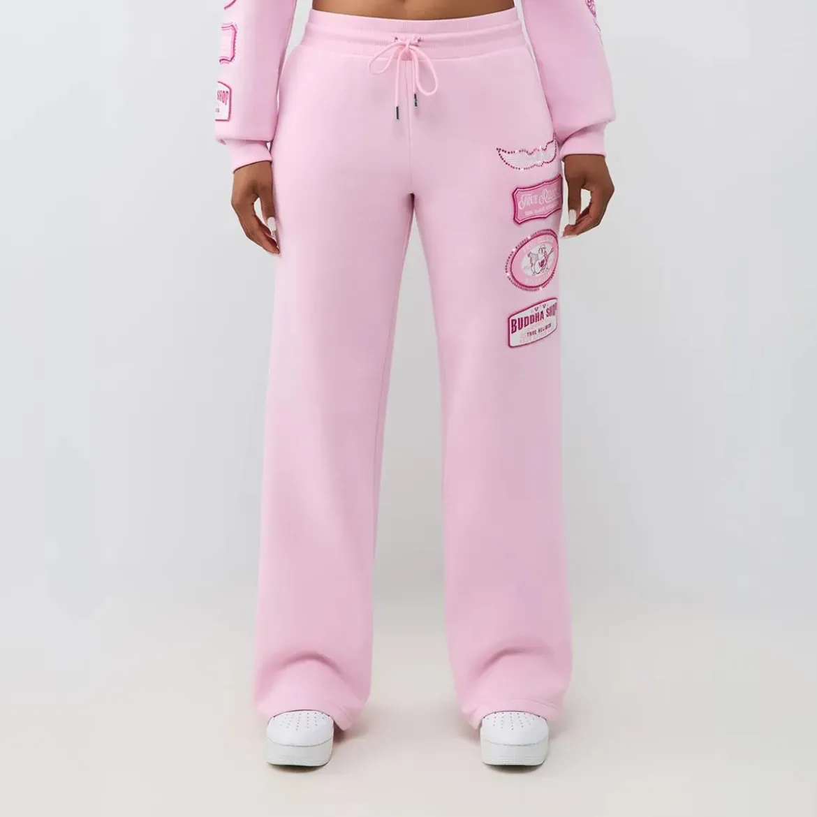True Religion - Jogginghose- Gerades Bein- Mittlere Bundhöhe- rosa Jogginghose