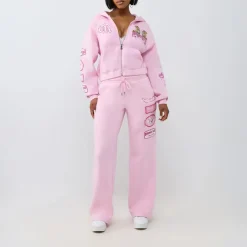 True Religion - Jogginghose- Gerades Bein- Mittlere Bundhöhe- rosa Jogginghose
