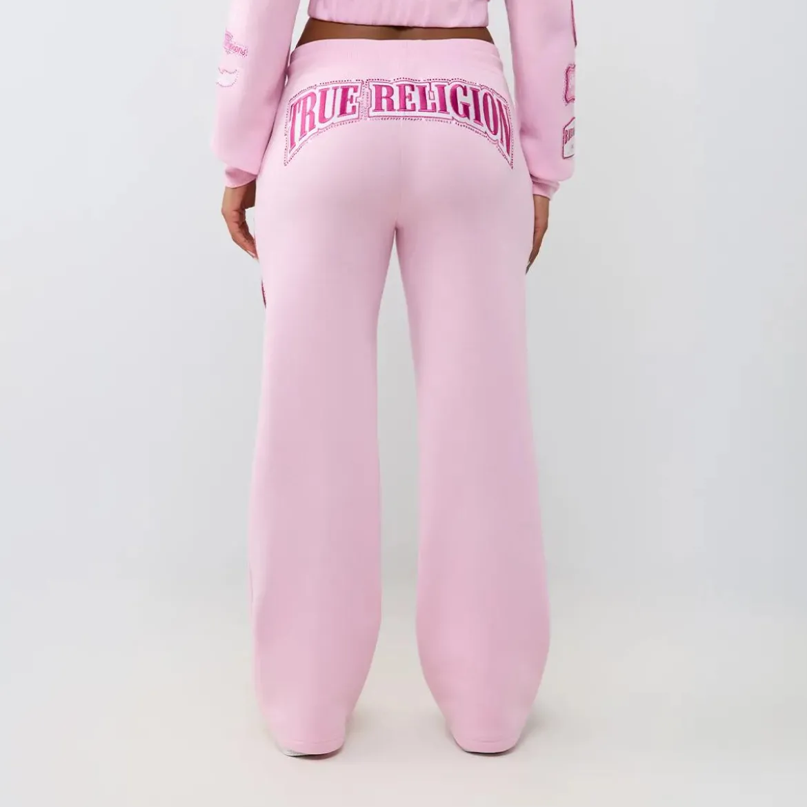 True Religion - Jogginghose- Gerades Bein- Mittlere Bundhöhe- rosa Jogginghose