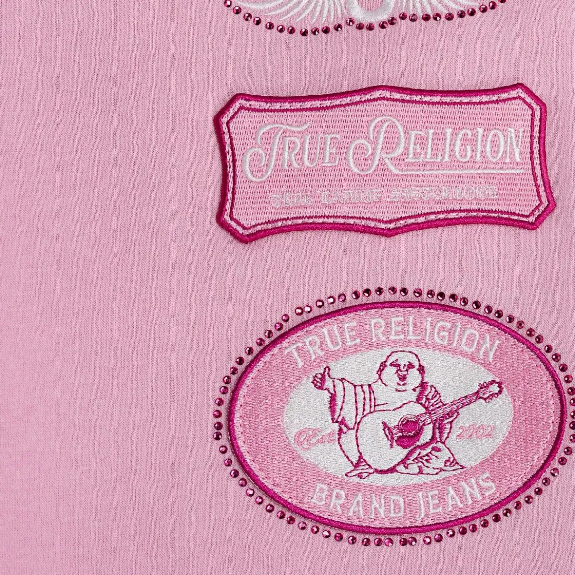 True Religion - Jogginghose- Gerades Bein- Mittlere Bundhöhe- rosa Jogginghose