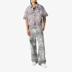 True Religion - Kastenförmiges Hemd- Kurzarm- Allover-Print-bunt Hemd