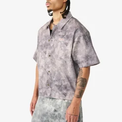 True Religion - Kastenförmiges Hemd- Kurzarm- Allover-Print-bunt Hemd