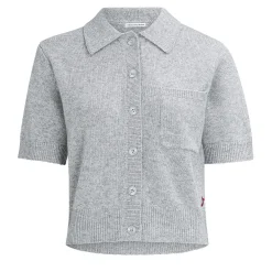 True Religion - Kurze Ärmel- Gerader Schnitt- Rippbündchen angrau Strickjacke