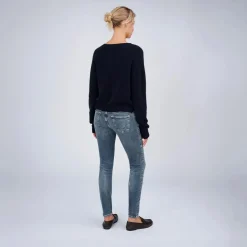 True Religion - Lamgarm- Gerader Schnitt- Rippbünchen an den Ä dunkel-blau