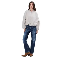 True Religion - Lange Ärmel- Kastenförmiger Schnitt- Verstellb beige Daunenjacke