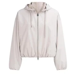 True Religion - Lange Ärmel- Oversize-Schnitt- Balloon-Ärmel- beige Übergangsjacke