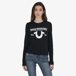 True Religion Longsleeve schwarz Bluse
