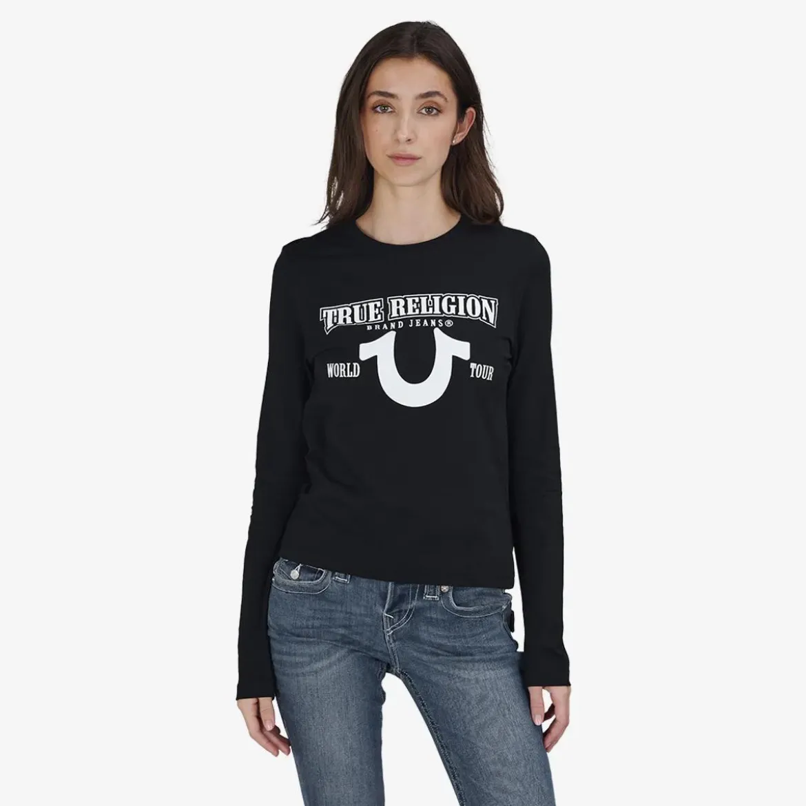 True Religion Longsleeve schwarz Bluse