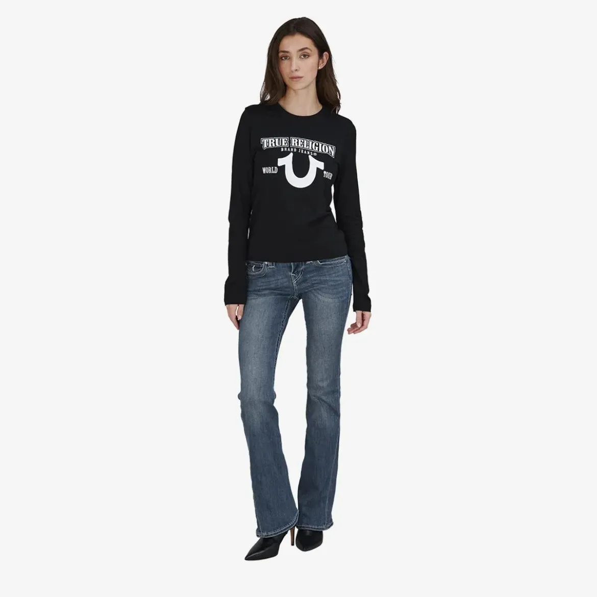 True Religion Longsleeve schwarz Bluse