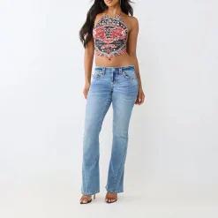 True Religion - Low Rise- Farbige Ziernähte- Super T-Stitching blau Jeans