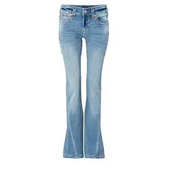 True Religion - Low Rise- Farbige Ziernähte- Super T-Stitching blau Jeans