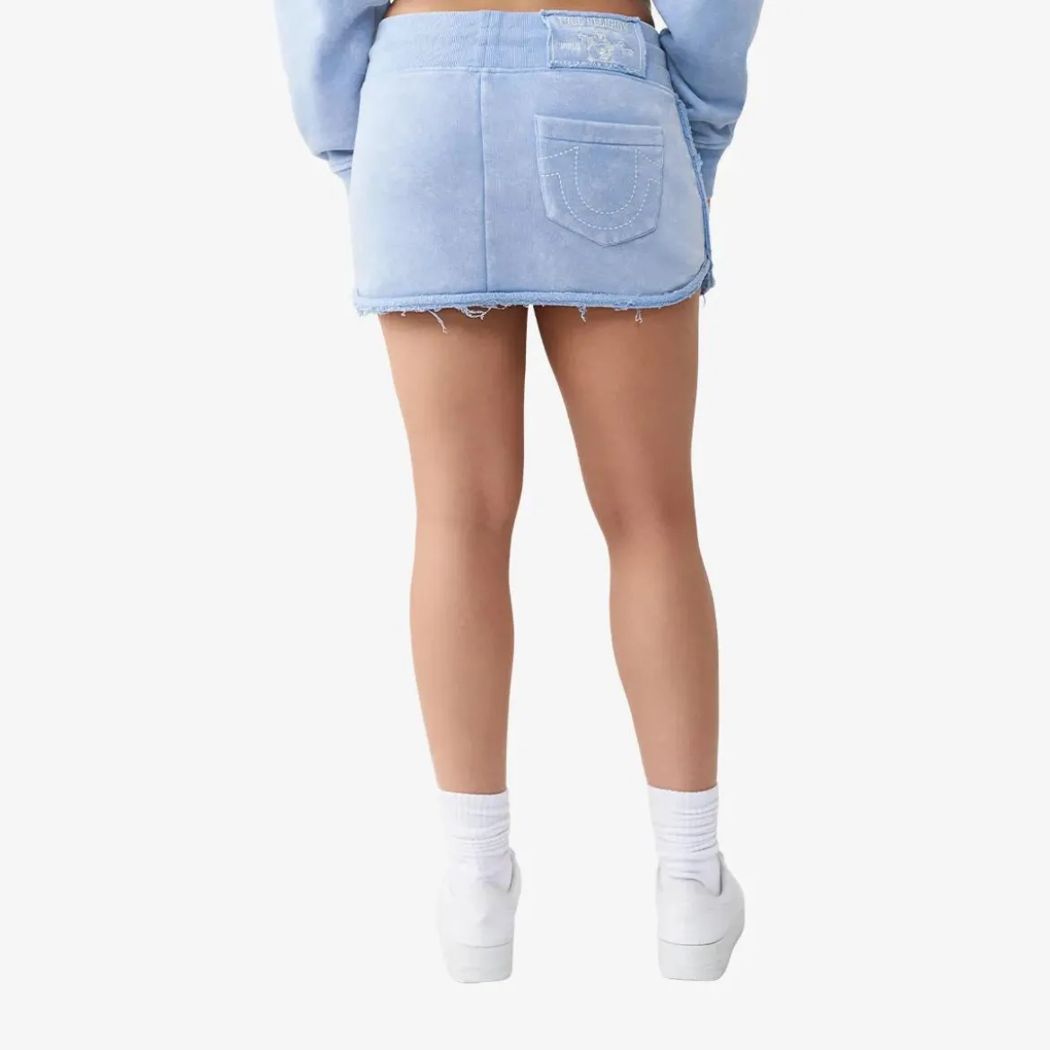 True Religion Mini-Rock VINTAGE WASH hellblau Minirock