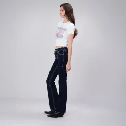 True Religion - Modell: Becca- Mid Rise- Dunkel gewaschene Jea blau Jeans