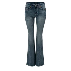 True Religion - Modell: Joey- Ausgestelltes Bein- Drehbein- F blau Ausgestellte Jeans