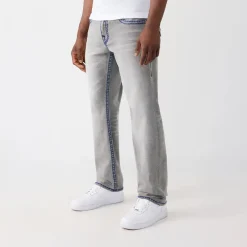 True Religion - Modell: Ricky- Lockere Passform- Farbige Ziern grau Jeans