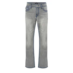 True Religion - Modell: Ricky- Lockere Passform- Farbige Ziern grau Jeans