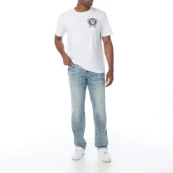 True Religion - Modell: Ricky- Melierte Optik- Entspannte Pass blau Jeans