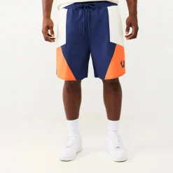 True Religion - Nylon Track-Short- Geometrisches Colorblocking dunkel-blau Shorts