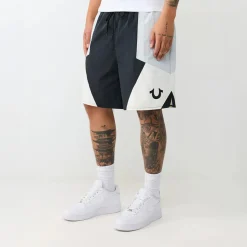 True Religion - Nylon Track-Short- Geometrisches Colorblocking schwarz Shorts