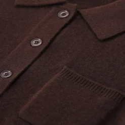 True Religion Strickjacke aus Wolle & Kaschmir braun Poloshirt