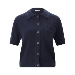 True Religion Strickjacke aus Wolle & Kaschmir blau Poloshirt