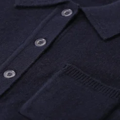 True Religion Strickjacke aus Wolle & Kaschmir blau Poloshirt