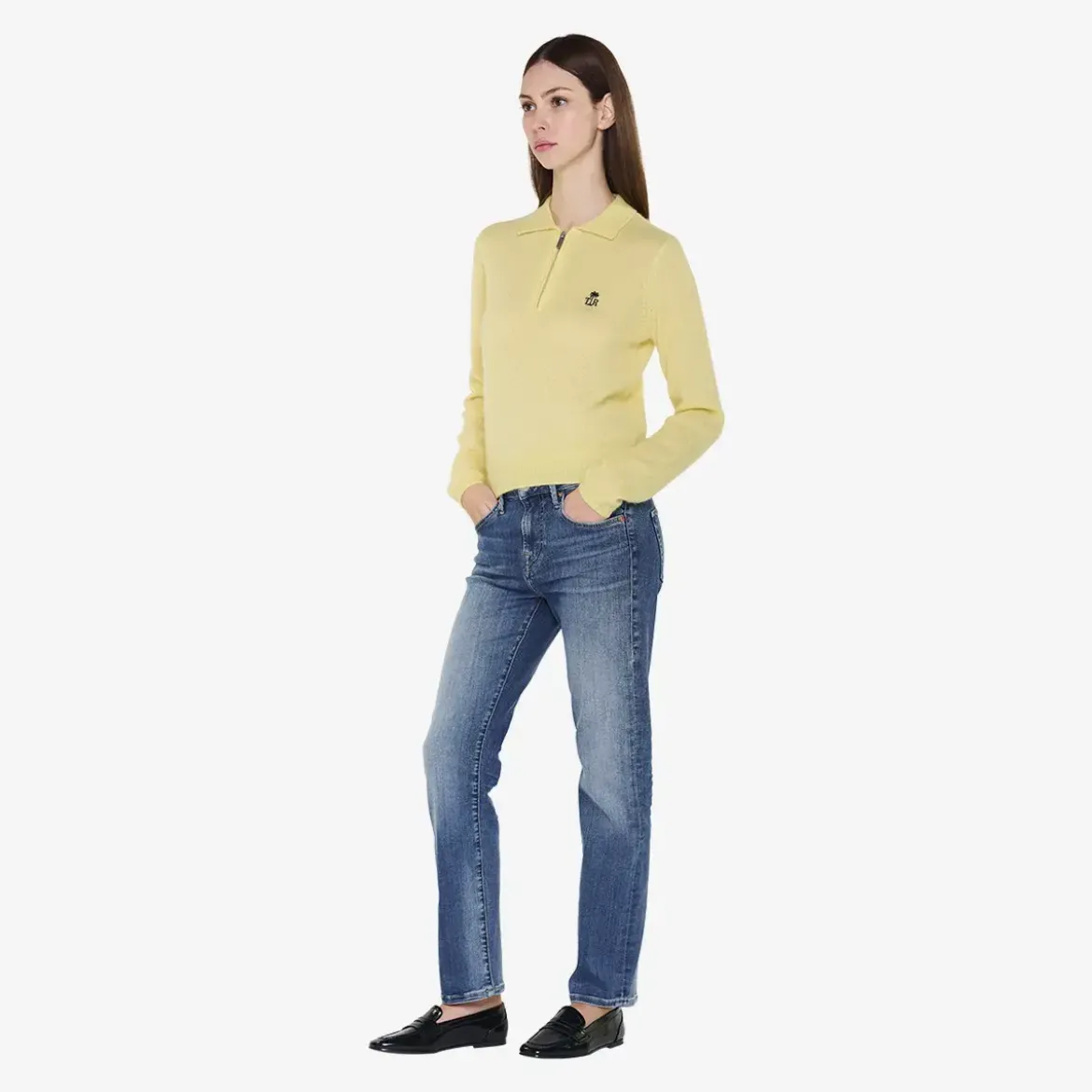 True Religion Strick-Poloshirt AMARA gelb Pullover