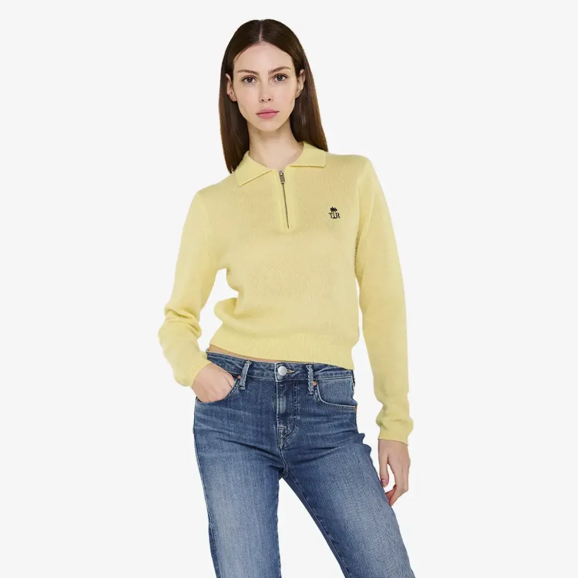 True Religion Strick-Poloshirt AMARA gelb Pullover