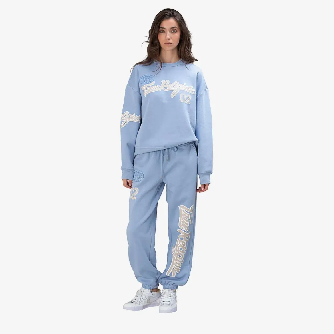 True Religion Sweathose EMBROIDERY hell-blau Jogginghose