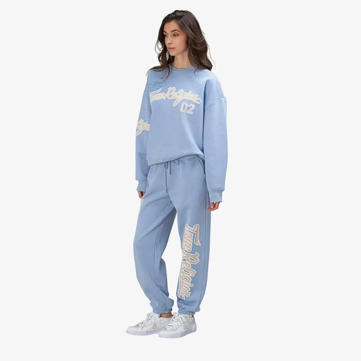 True Religion Sweathose EMBROIDERY hell-blau Jogginghose