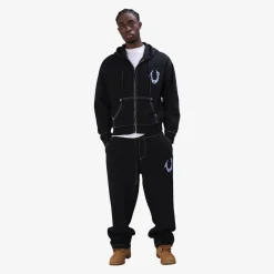 True Religion Sweatpant Baggy Big T schwarz Hose