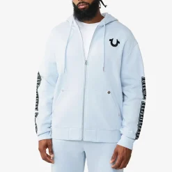 True Religion - Sweatshirt-Jacke- Schließt mit Reßverschluss-beige