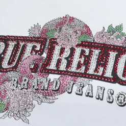 True Religion - Verkürzte Passform- Figurbetont- Nauchfrei- Z weiss T-Shirt