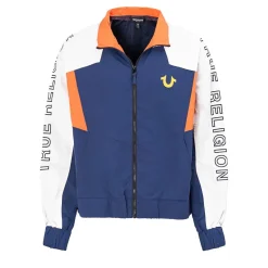 True Religion - Windbreakter Flair- Geometrisches Colorblocking dunkel-blau Daunenjacke