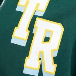 True Religion - Zip-Hoodie- Varsity-Stil- Logo Print auf Rücks grün