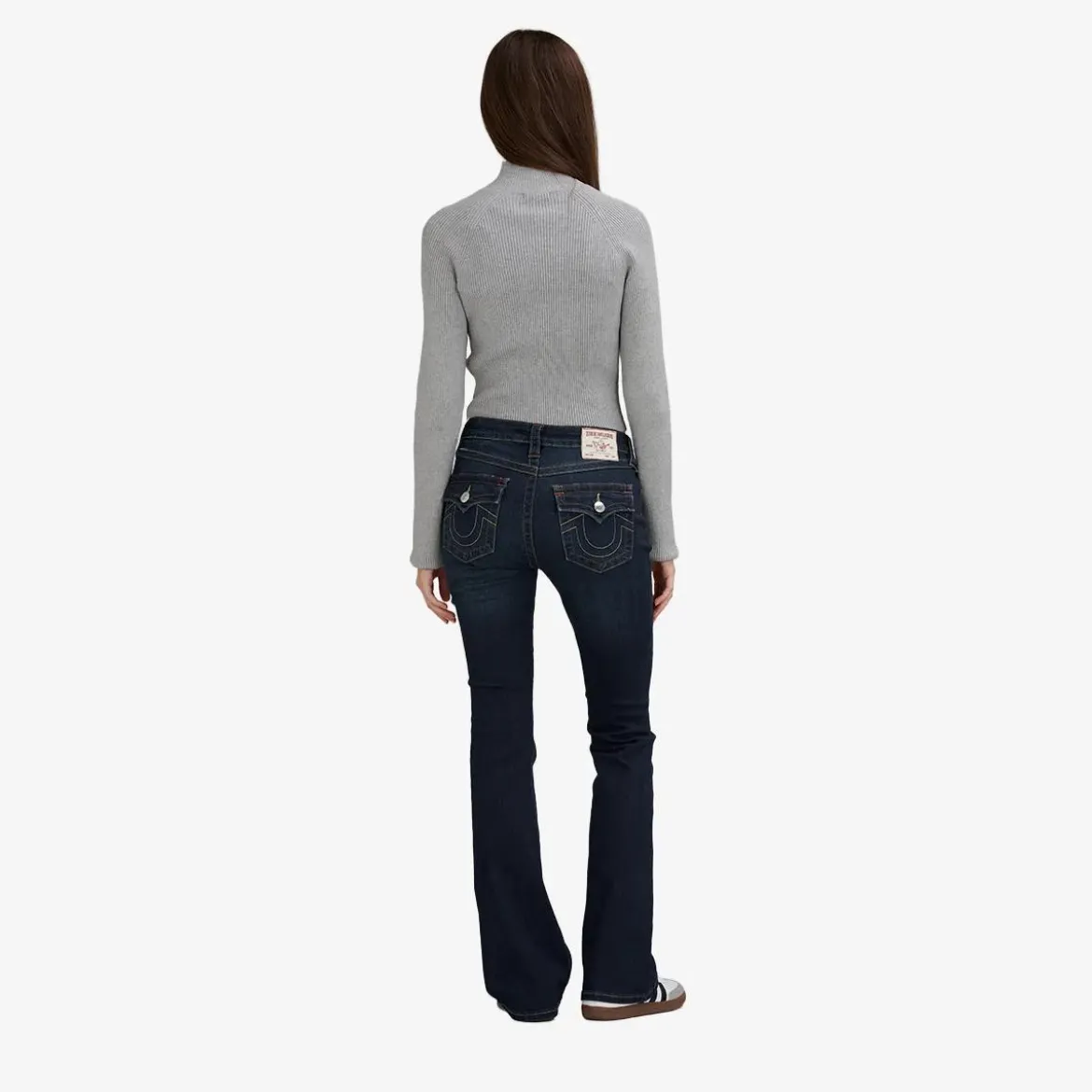 True Religion Zip-Sweater CRYSTAL grau Strickjacke