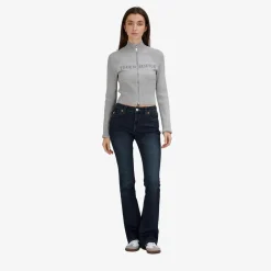 True Religion Zip-Sweater CRYSTAL grau Strickjacke
