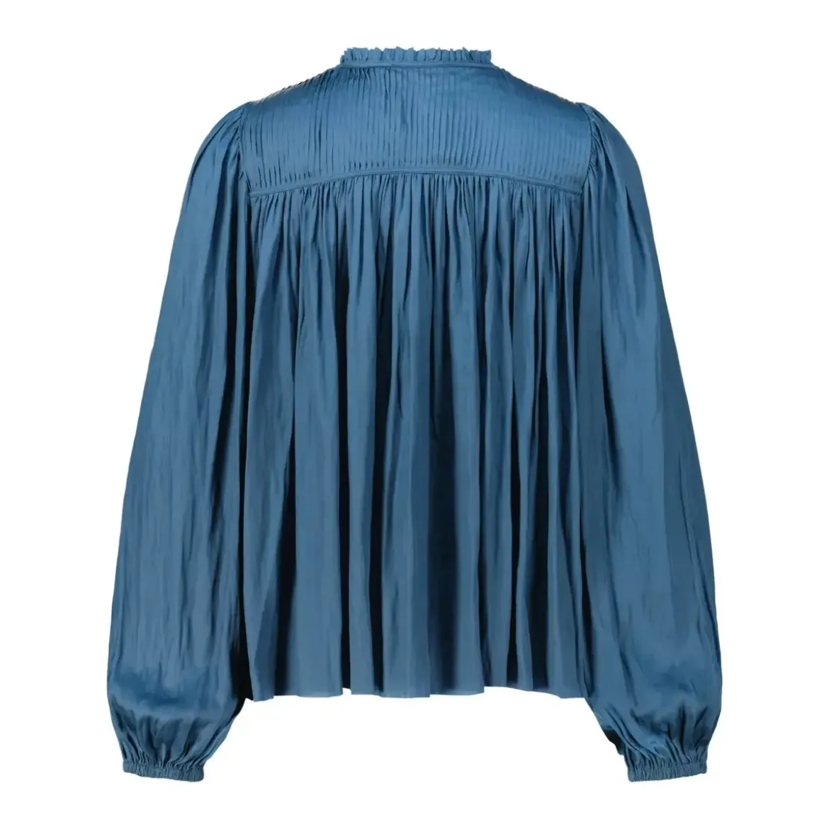 Ulla Johnson Blusenshirt Freja aus Satin blau Bluse
