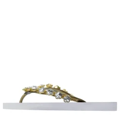 UZURII platte hausschuhe Chrystal Flower weiss Flip Flops