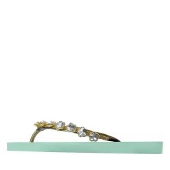 UZURII Zehentrenner Black Crocodile Switch High Heel mintgrün Flip Flops