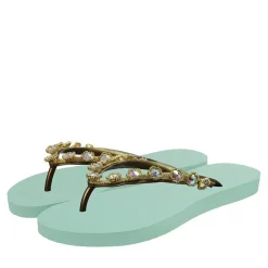 UZURII Zehentrenner Black Crocodile Switch High Heel mintgrün Flip Flops
