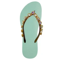 UZURII Zehentrenner Black Crocodile Switch High Heel mintgrün Flip Flops