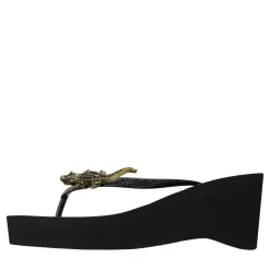UZURII Zehentrenner Black Crocodile Switch High Heel schwarz Flip Flops