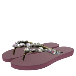 UZURII Zehentrenner Chrystal Marilyn bordeaux Flip Flops