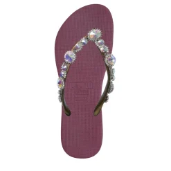 UZURII Zehentrenner Chrystal Marilyn bordeaux Flip Flops