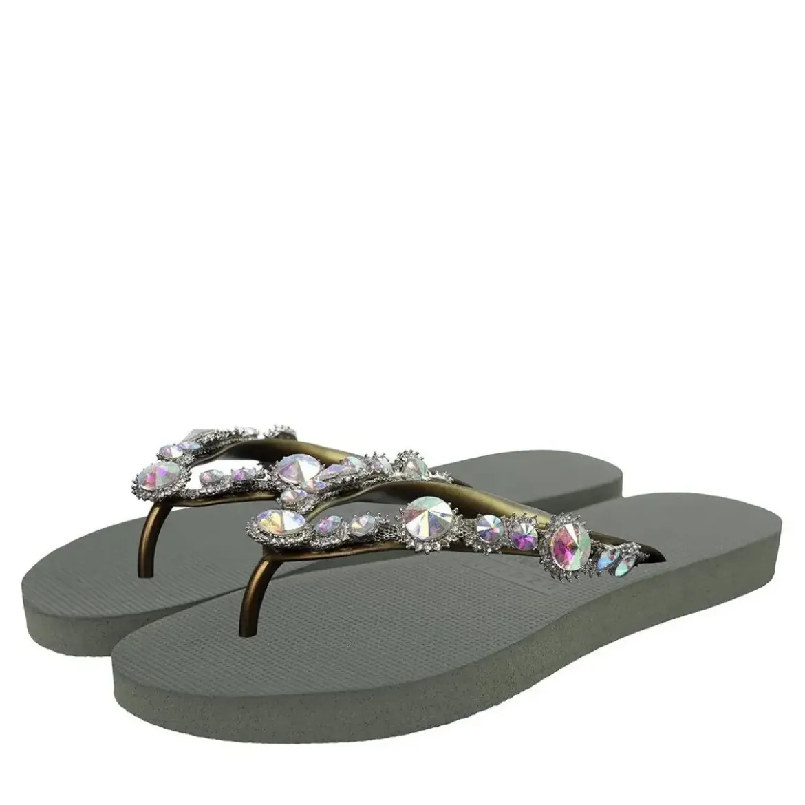 UZURII Zehentrenner Chrystal Marilyn dunkel-grün Flip Flops