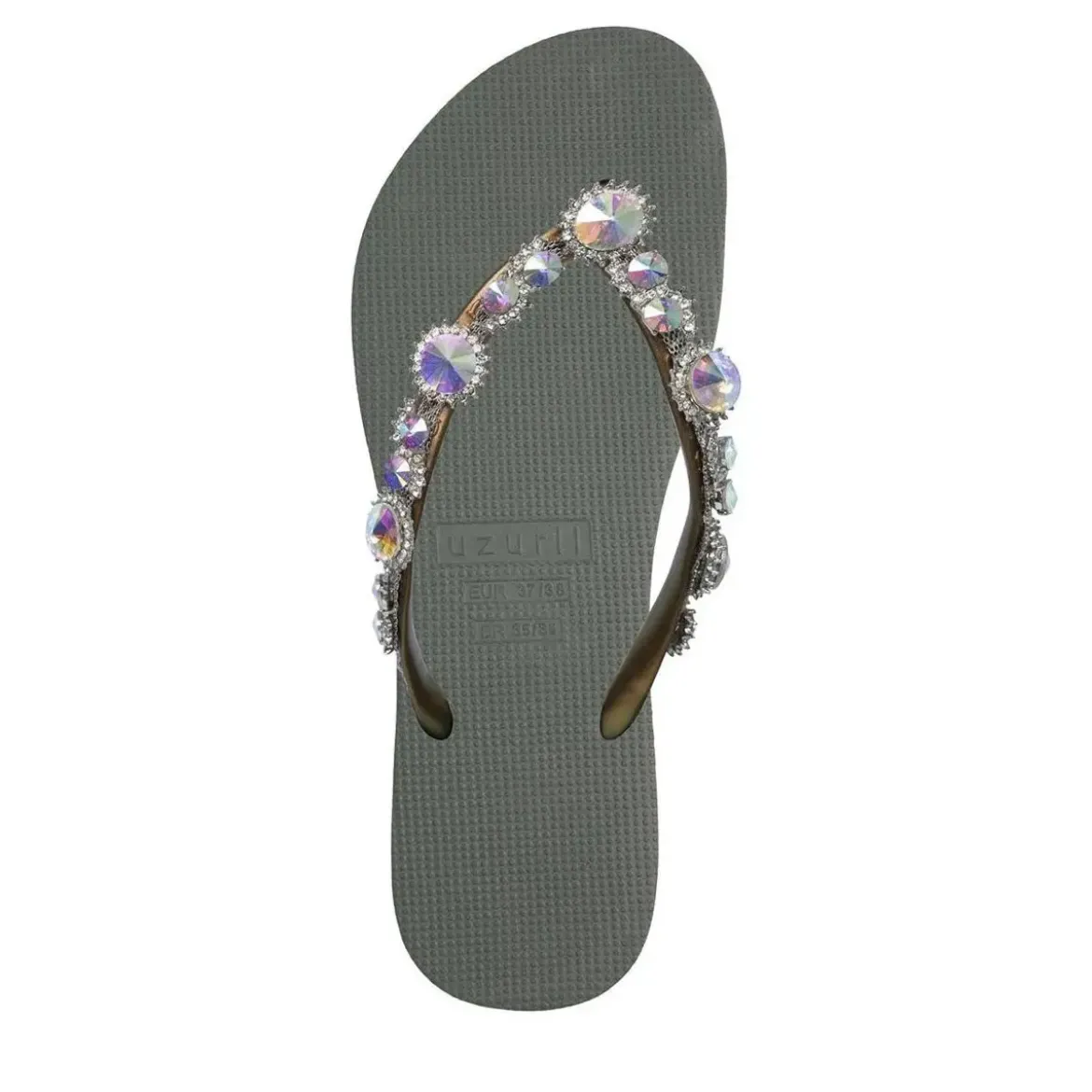 UZURII Zehentrenner Chrystal Marilyn dunkel-grün Flip Flops