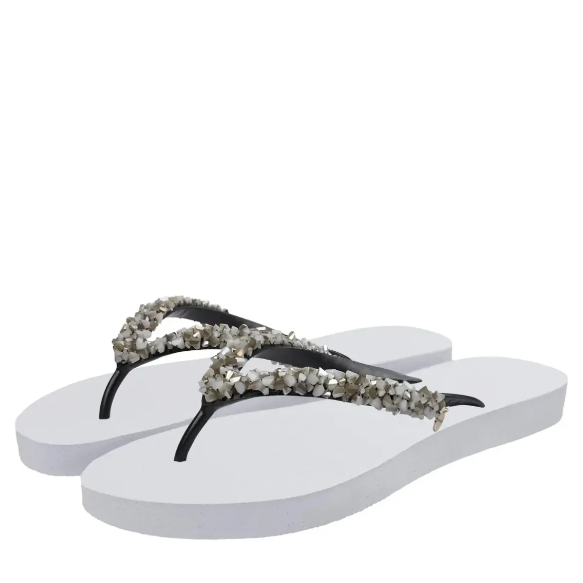 UZURII Zehentrenner Classic Aby Silver weiss Flip Flops