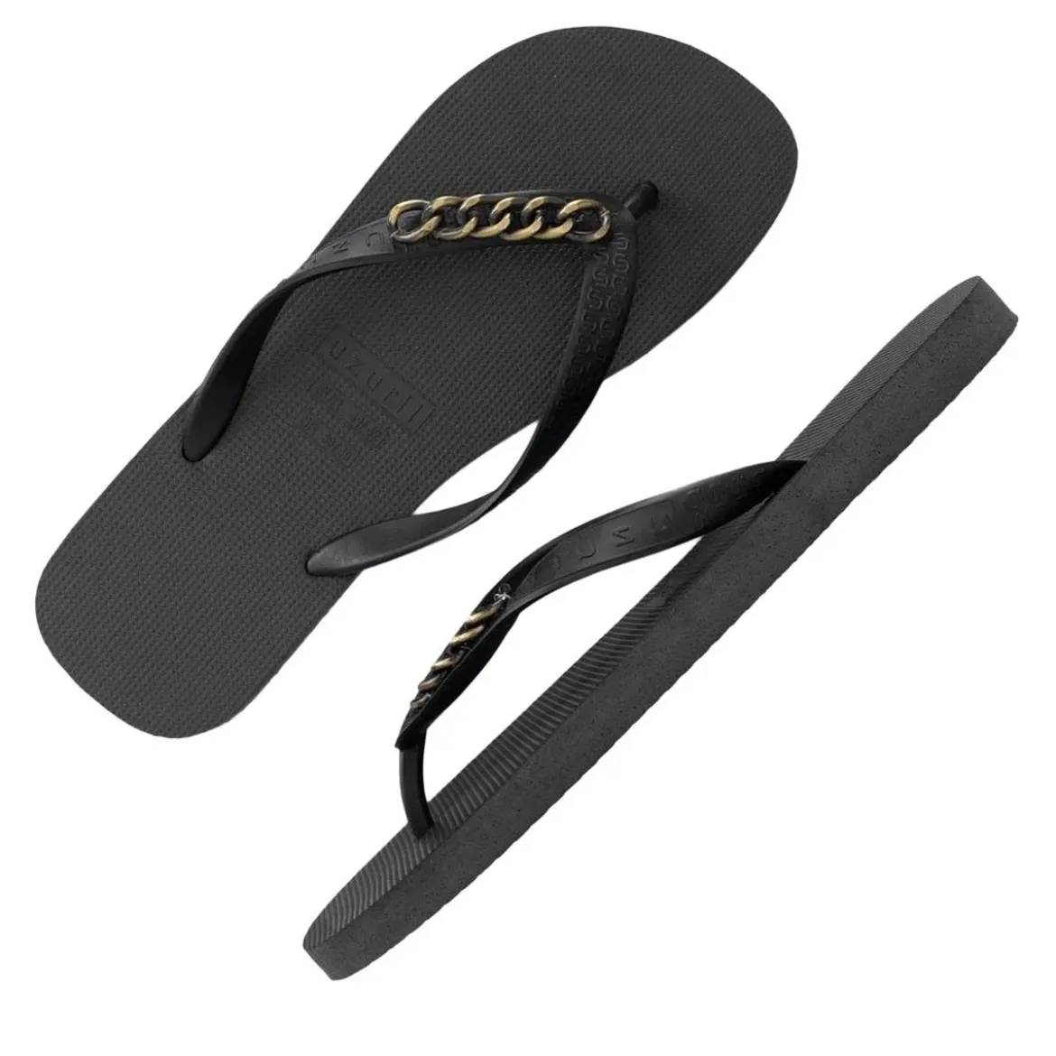 UZURII Zehentrenner Gold Small schwarz Flip Flops