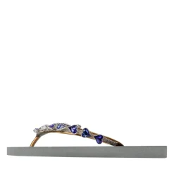 UZURII Zehentrenner Heart Blue silber Flip Flops